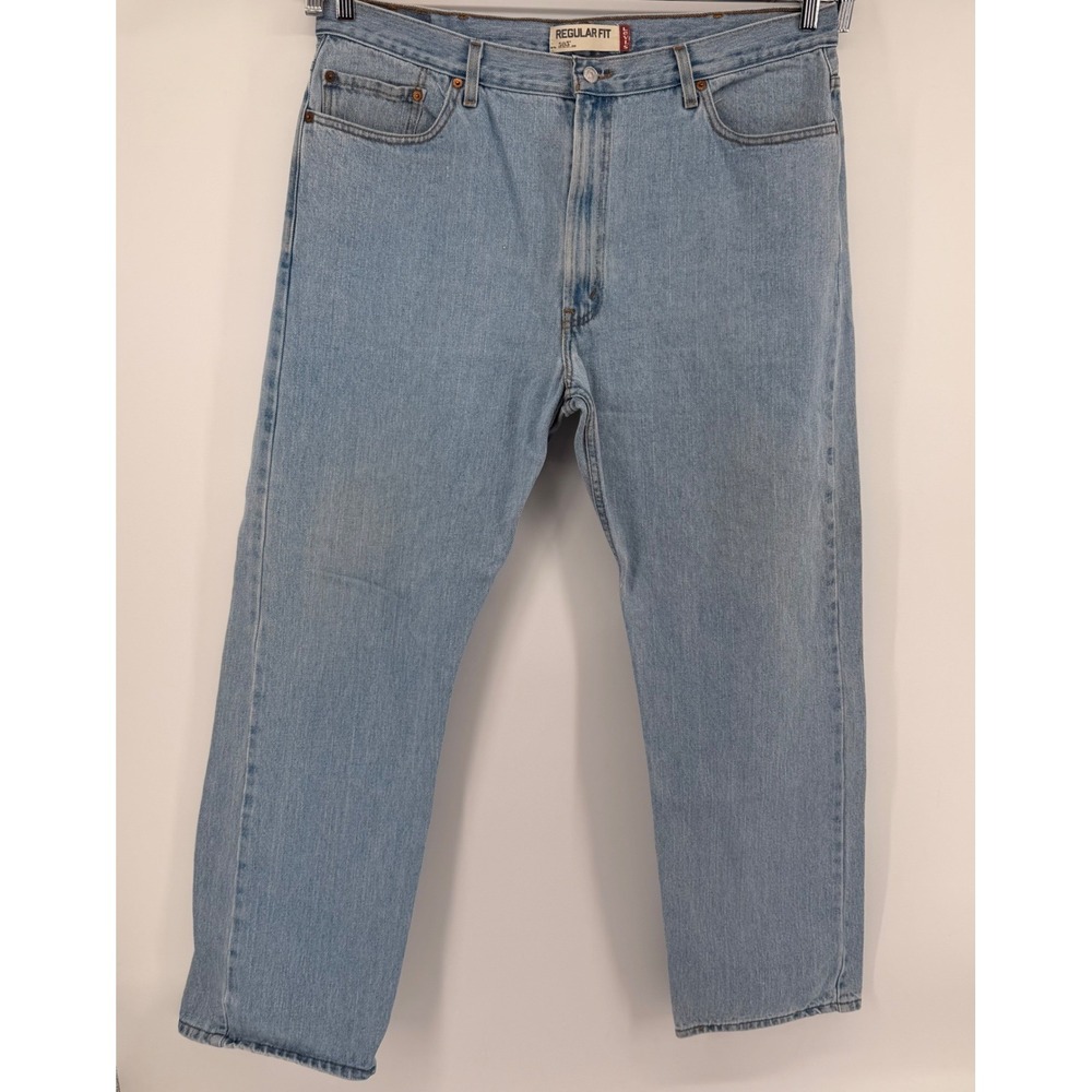 Vintage Levi's Jeans Men's 42x32 Light Wash 505 Regular Fit Straight Leg Denim